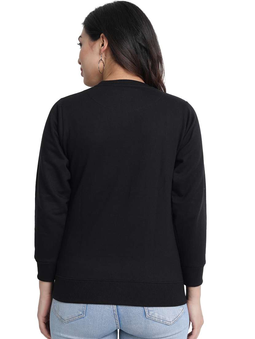 black fleece chest print sweatshirt - 20495978 -  Standard Image - 1