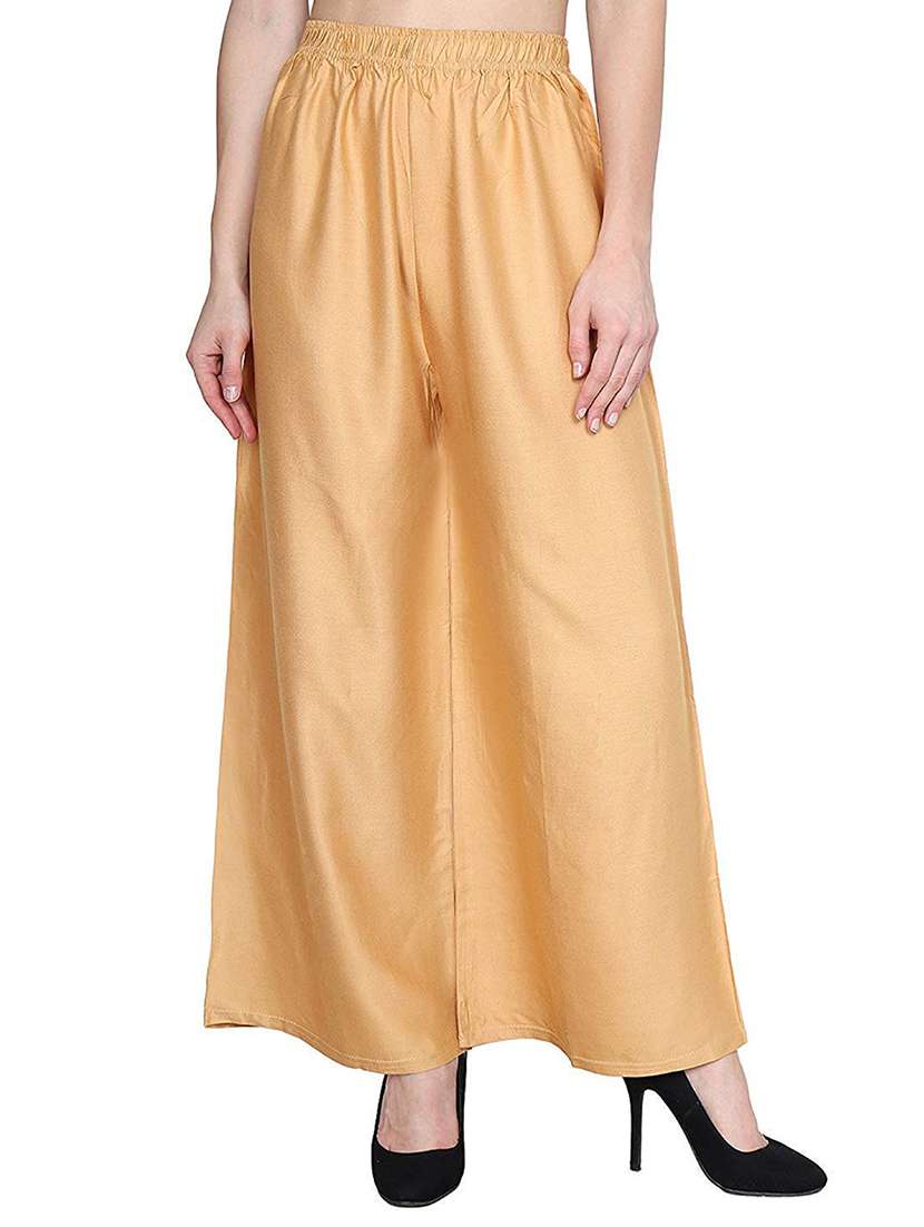 women gold relaxed fit palazzo