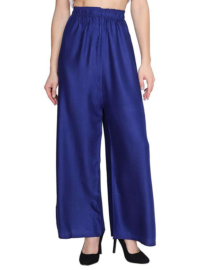 women blue relaxed fit palazzo