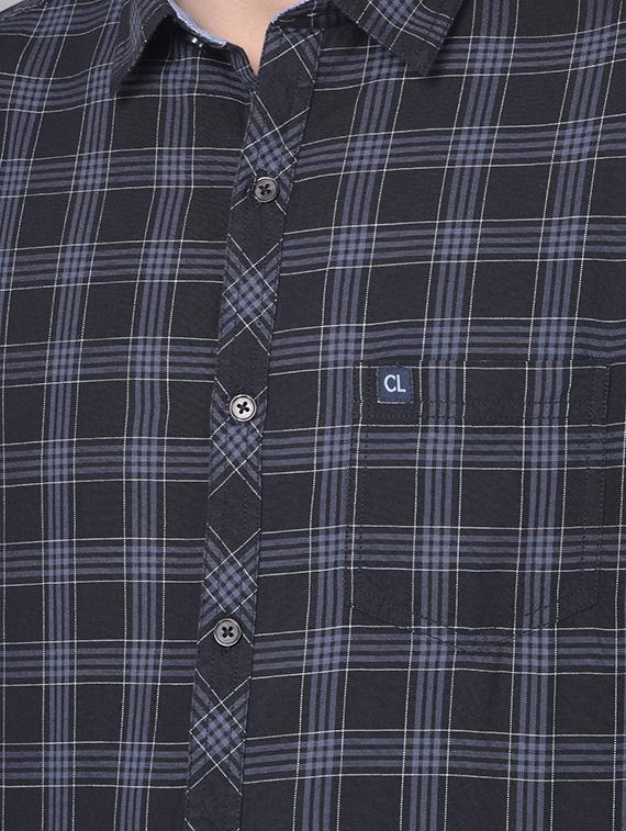 men black cotton checked causal shirt - 20497243 - Standard Image - 4