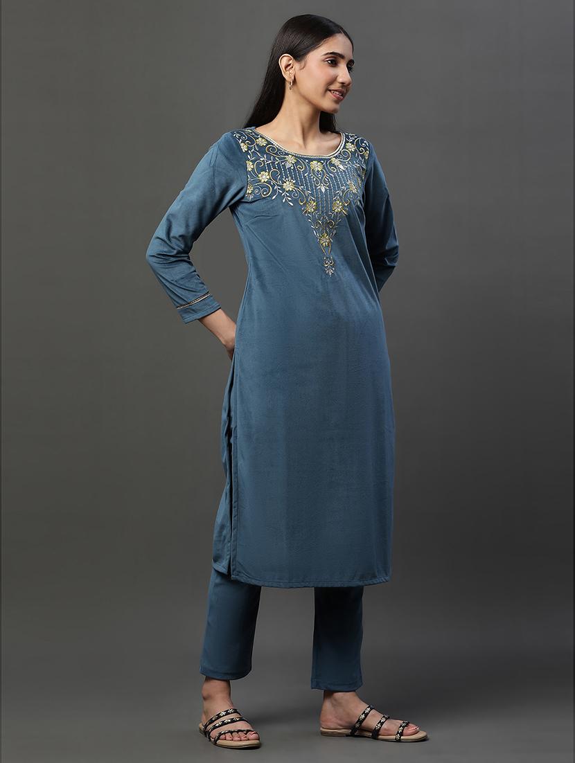 embroidered kurta pant set - 20497686 - Standard Image - 1