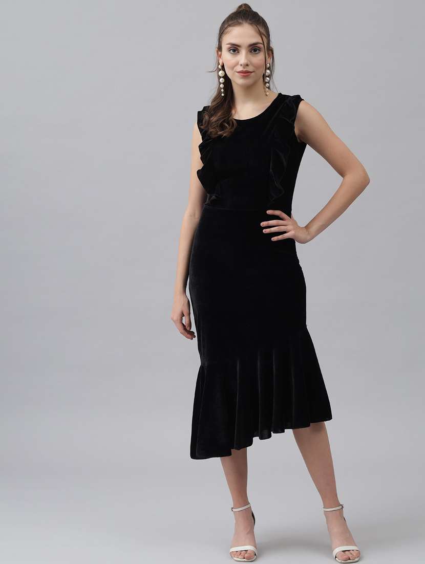 black solid pephem dress - 20497714 - Zoom Image - 0