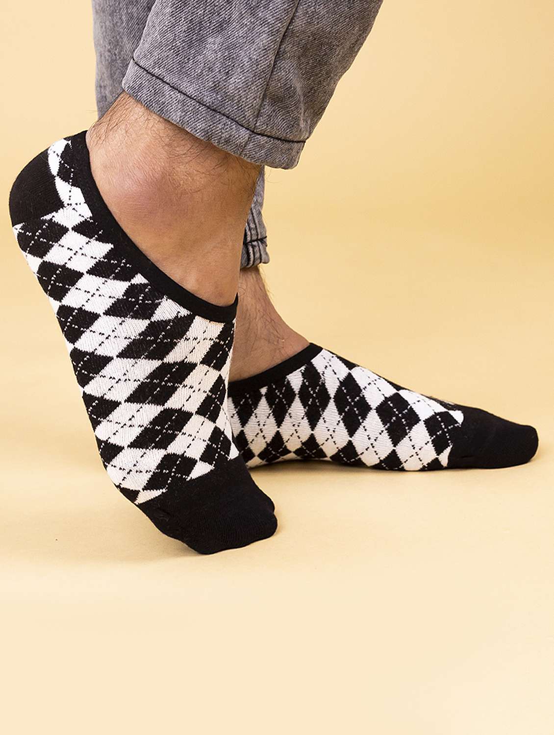 unisex printed no show socks combo - 20498180 -  Standard Image - 1