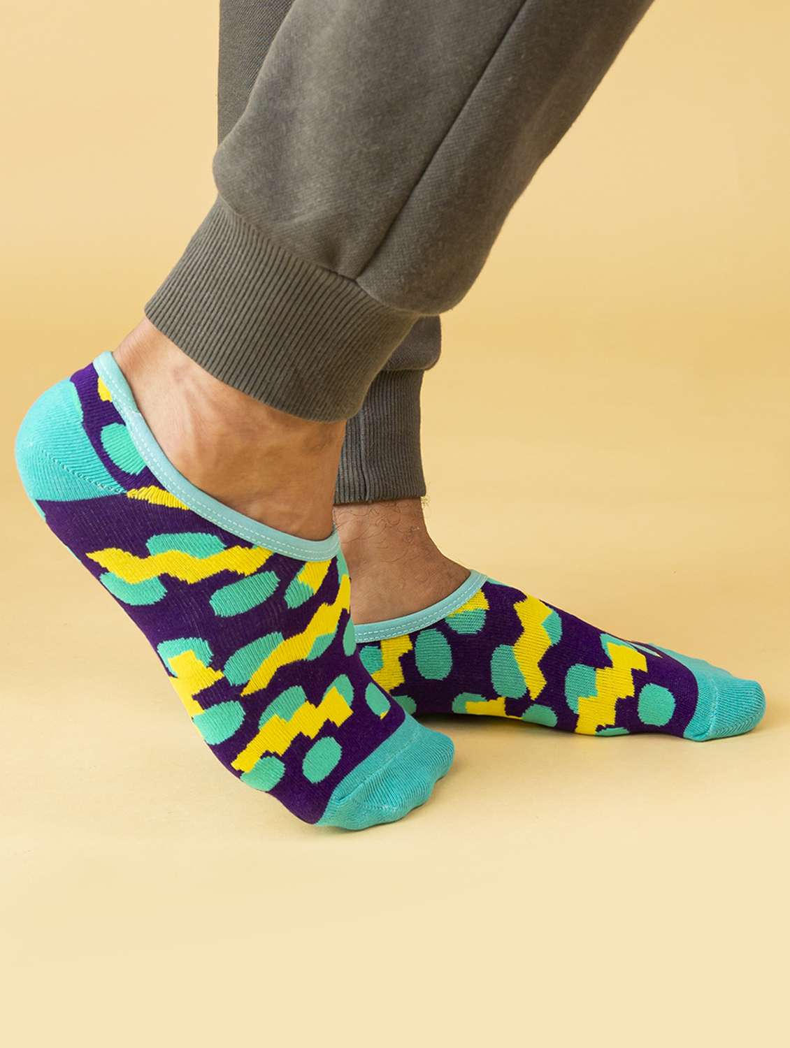 unisex printed no show socks combo - 20498189 -  Standard Image - 1