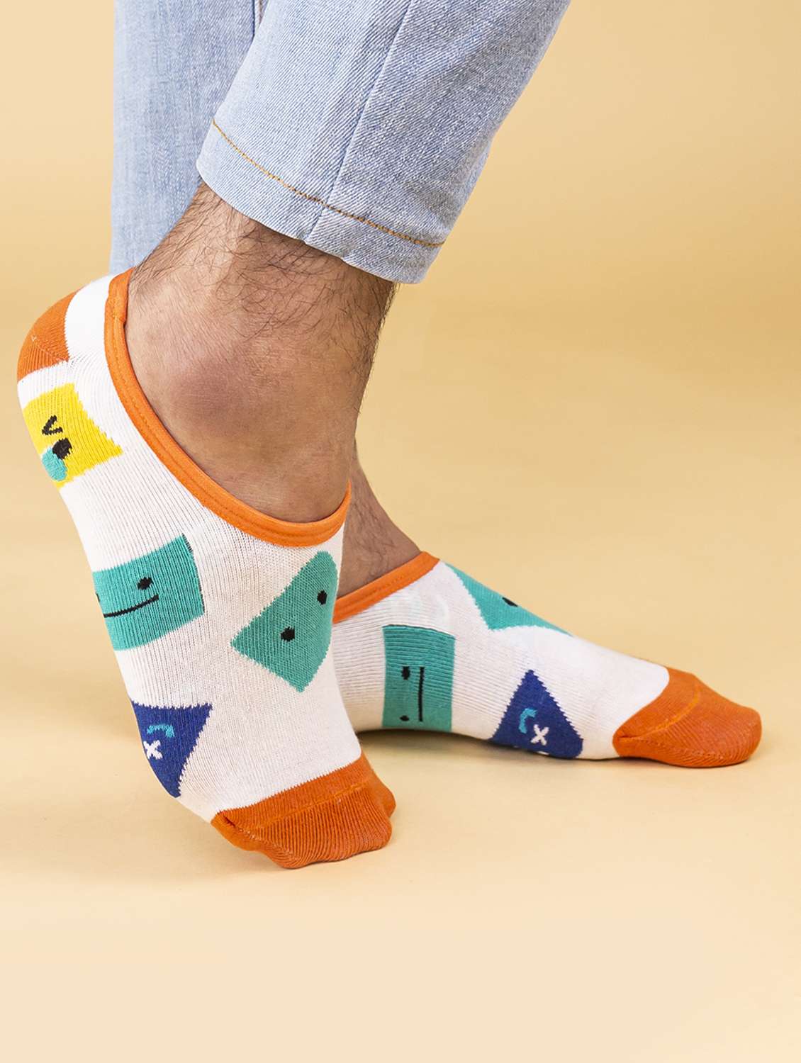 unisex printed no show socks combo - 20498202 -  Standard Image - 1
