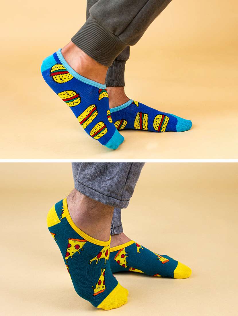unisex printed no show socks combo - 20498210 -  Standard Image - 1