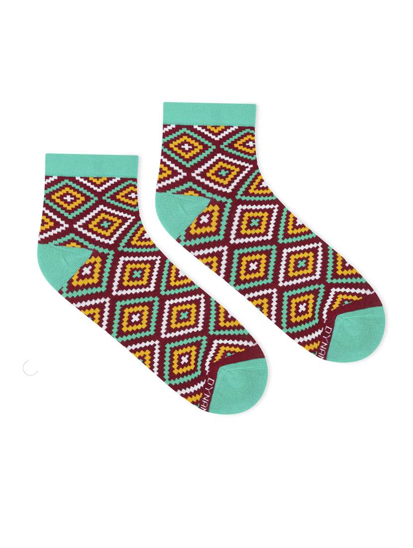 multi colored cotton ankle length socks - 20498449 -  Standard Image - 1