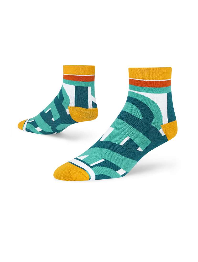 multi colored cotton ankle length socks - 20498483 -  Standard Image - 1