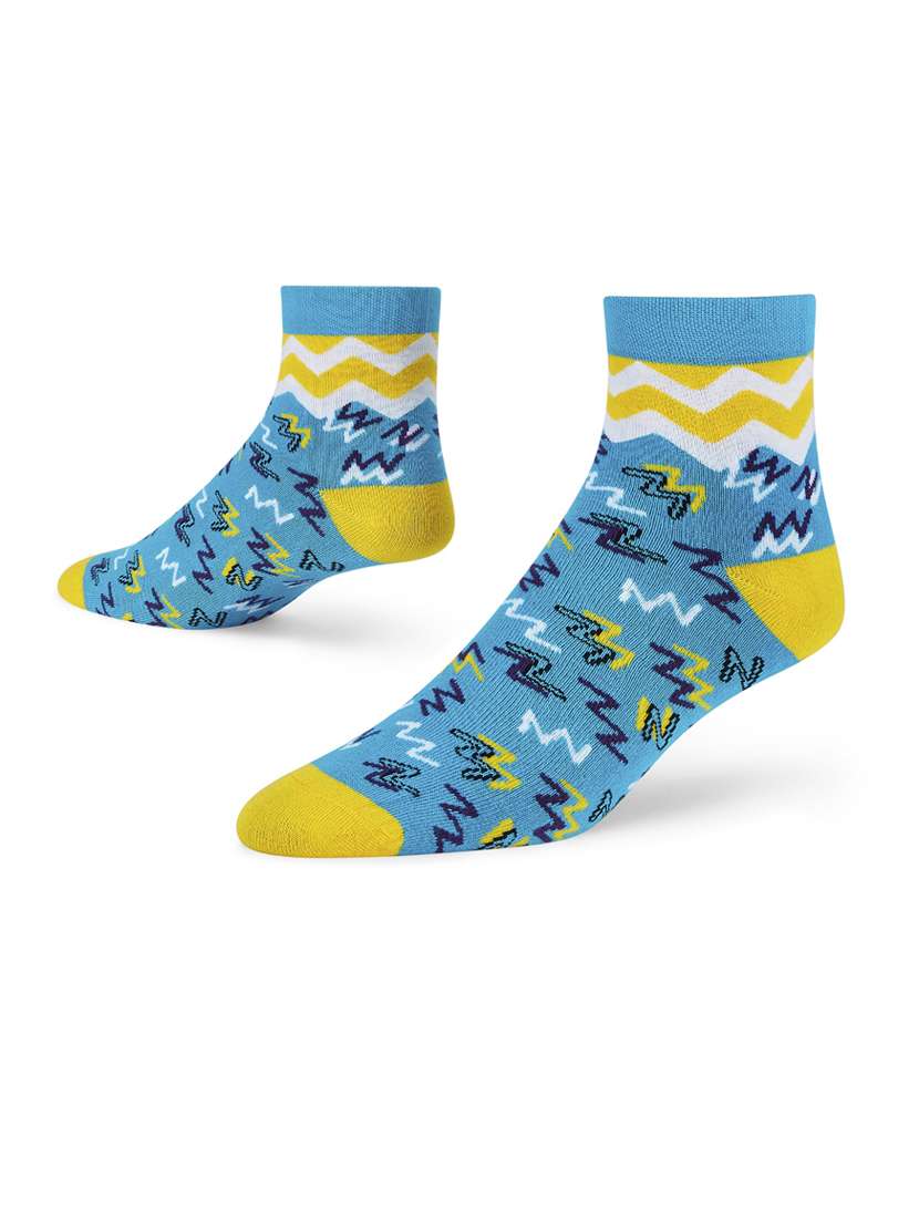 multi colored cotton ankle length socks - 20498496 -  Standard Image - 1