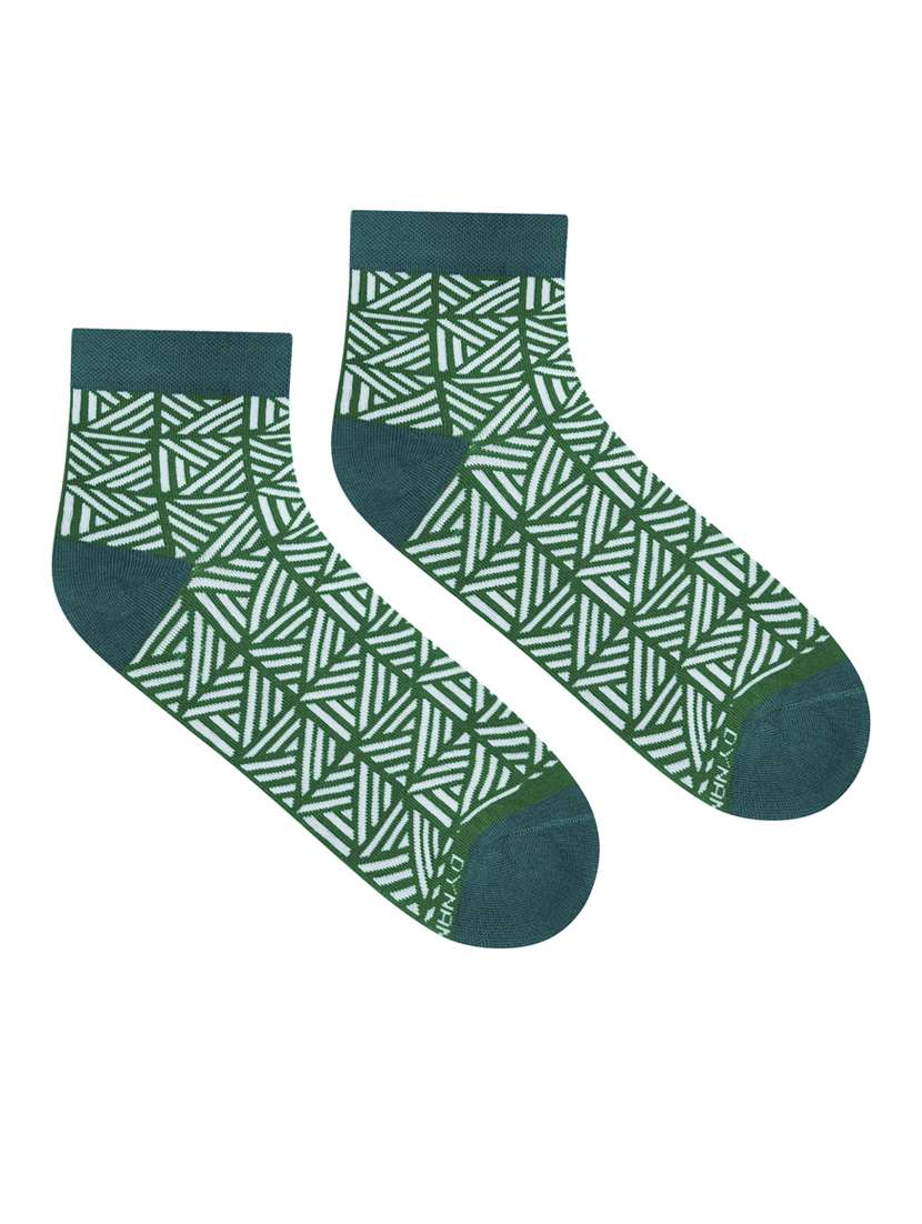 green cotton ankle length socks - 20498507 -  Standard Image - 1