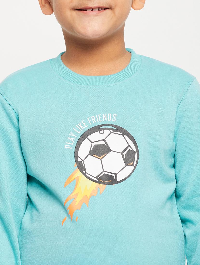 light blue graphic print regular sweatshirt - 20498796 - Standard Image - 4