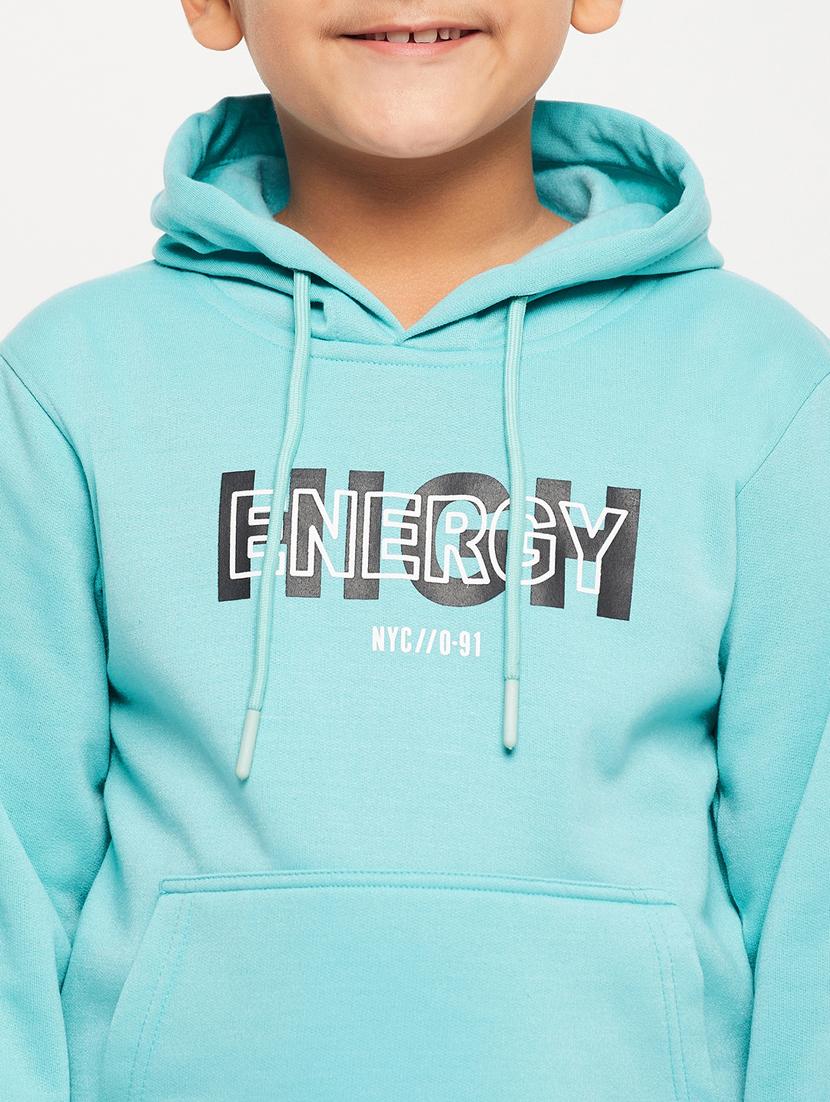 light blue typographic print hooded sweatshirt - 20498797 - Standard Image - 4