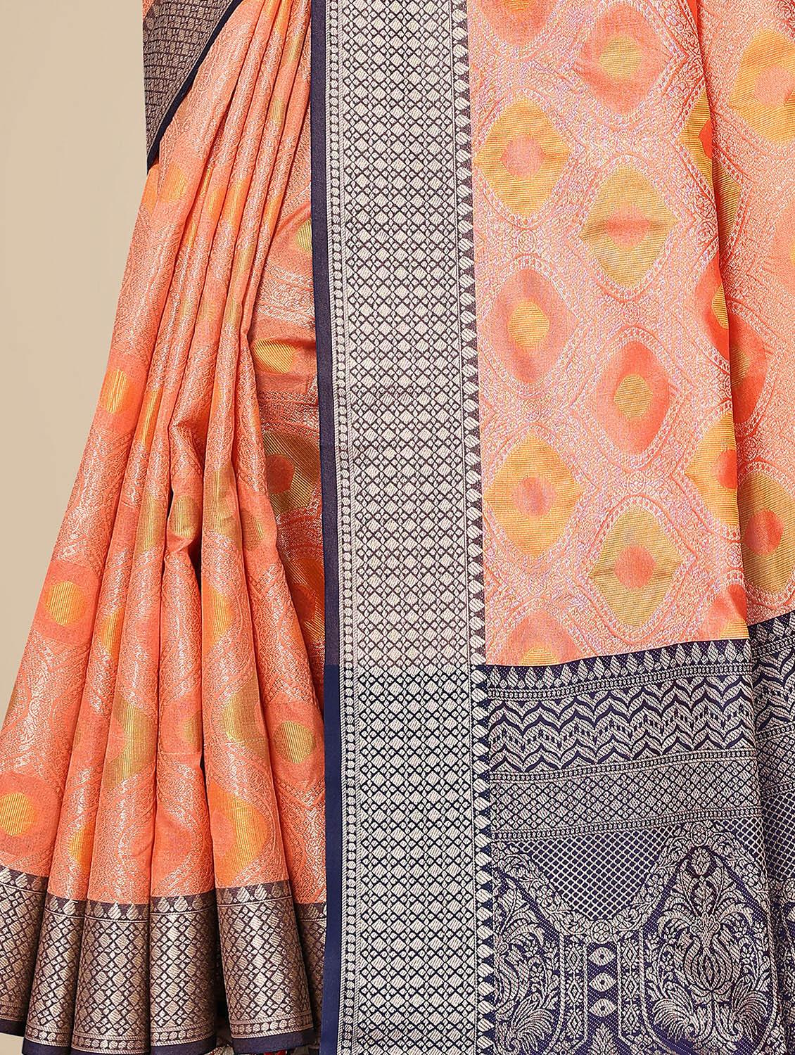 women orange self design kanjivaram saree - 20499059 - Standard Image - 1