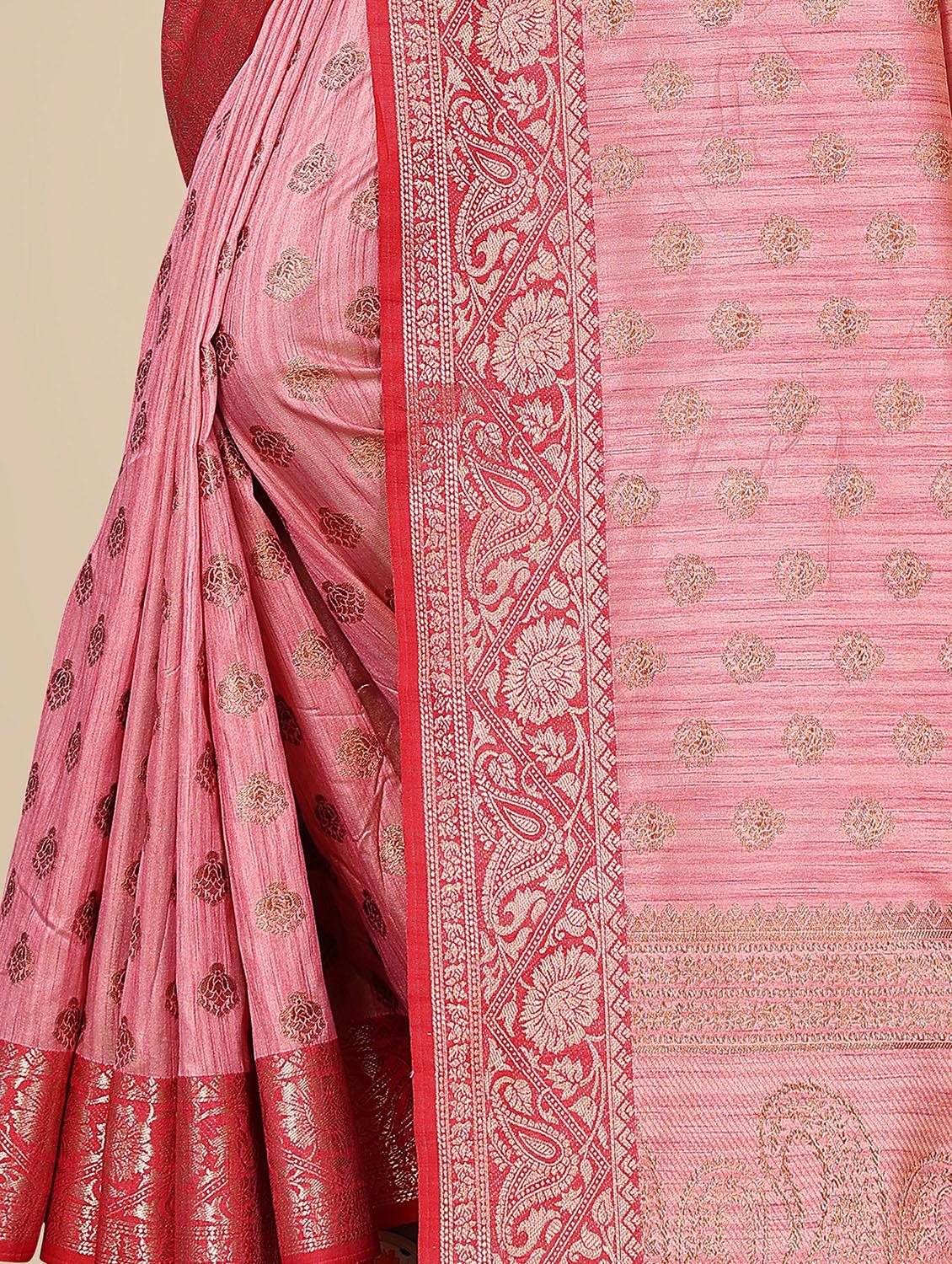 women pink self design kanjivaram saree with blouse - 20499075 -  Standard Image - 1