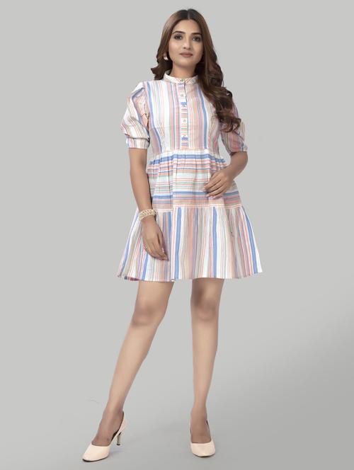 women striped a-line dress - 20500585 -  Standard Image - 0