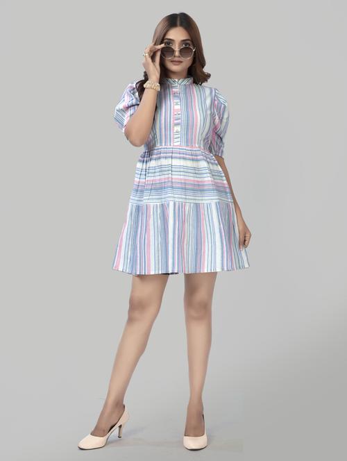 women striped a-line dress - 20500587 -  Standard Image - 0