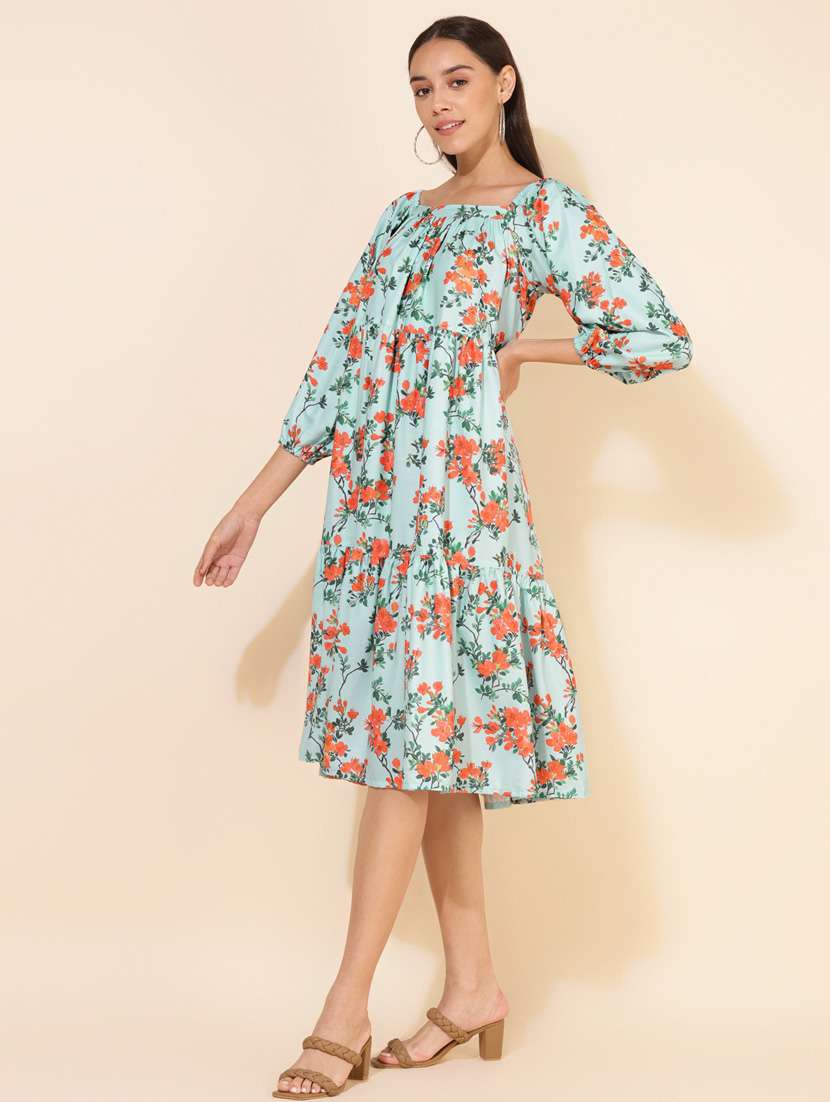 women multi colored floral tiered dress - 20501011 -  Standard Image - 1