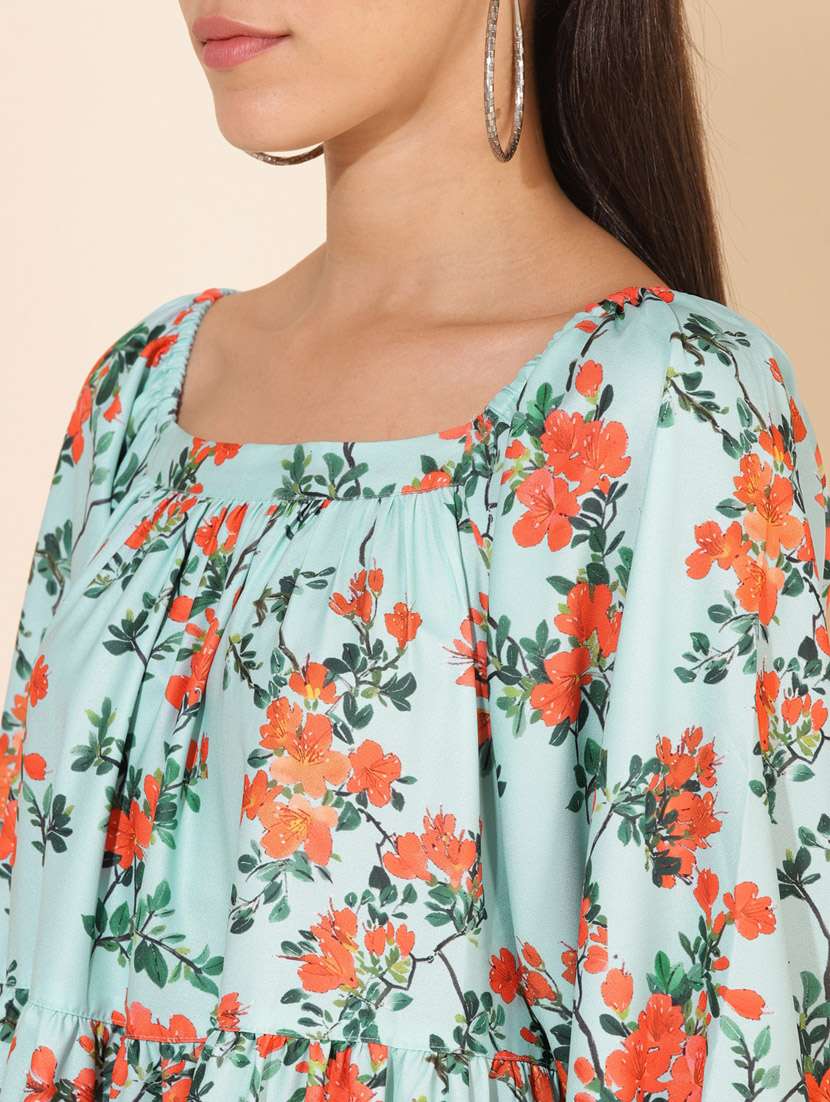 women multi colored floral tiered dress - 20501011 -  Standard Image - 4