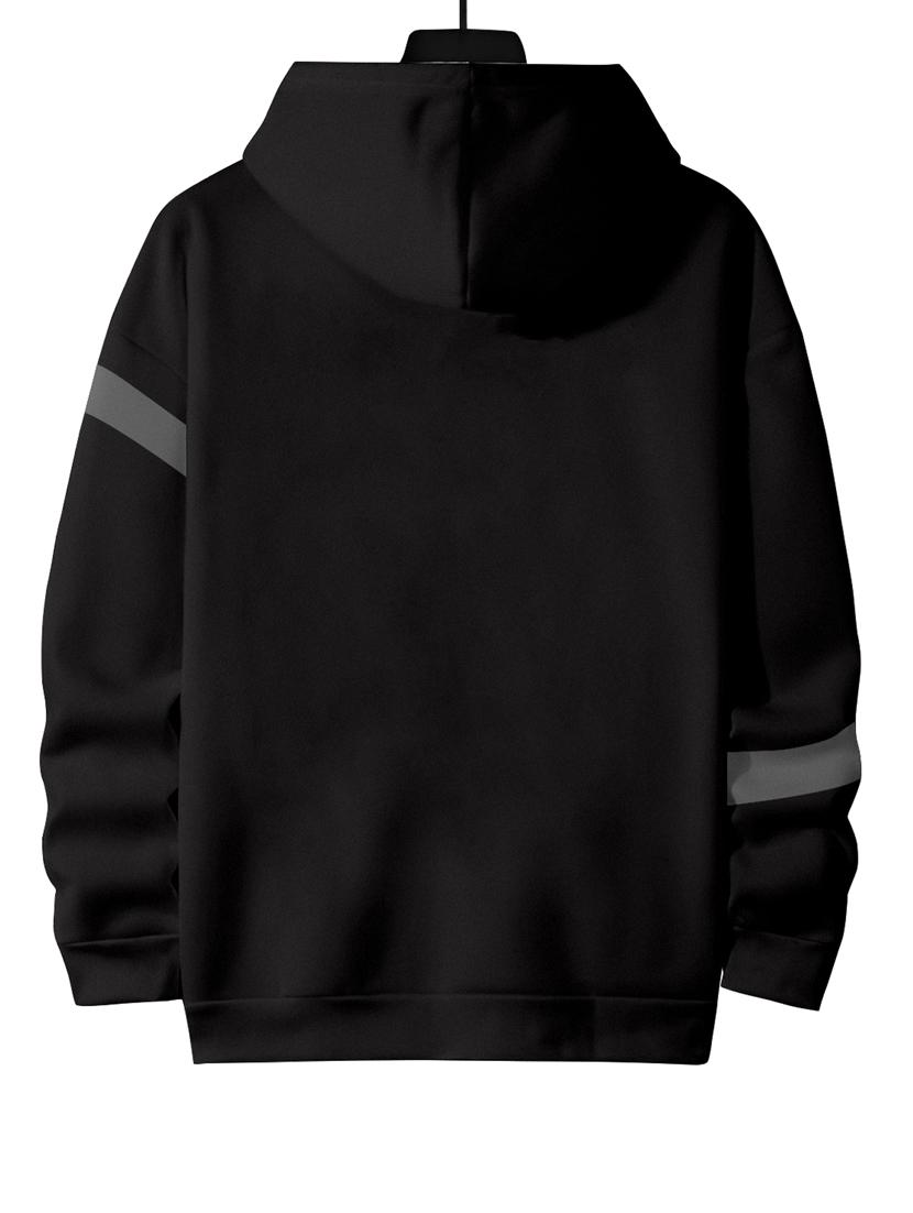 men color blocked typography print black hooded sweatshirt - 20501024 - Standard Image - 1