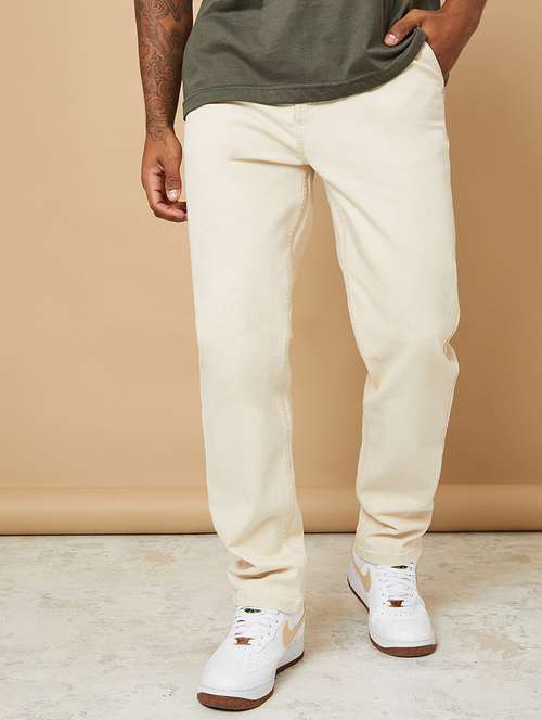 mens relaxed fit plain jeans