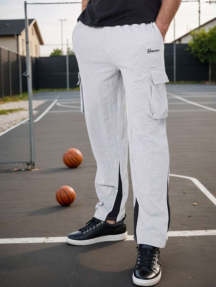 men solid cargo track pant - 20501308 -  Standard Image - 1