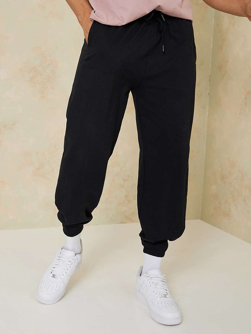 men solid jogger