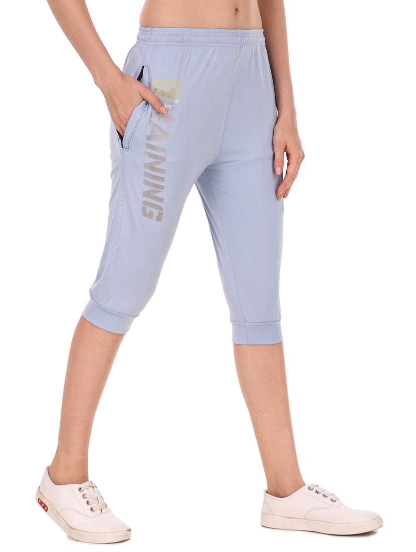 light blue typographic low rise capri - 20501430 -  Standard Image - 1