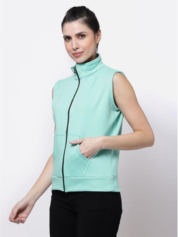ai aqua solid sleeveless jacket - 20501486 - Standard Image - 1