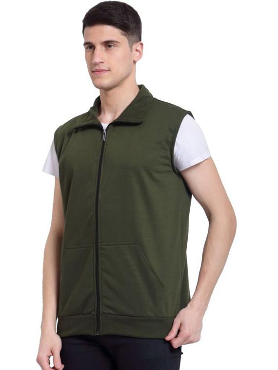 men sleeveless solid jacket - 20501490 -  Standard Image - 1