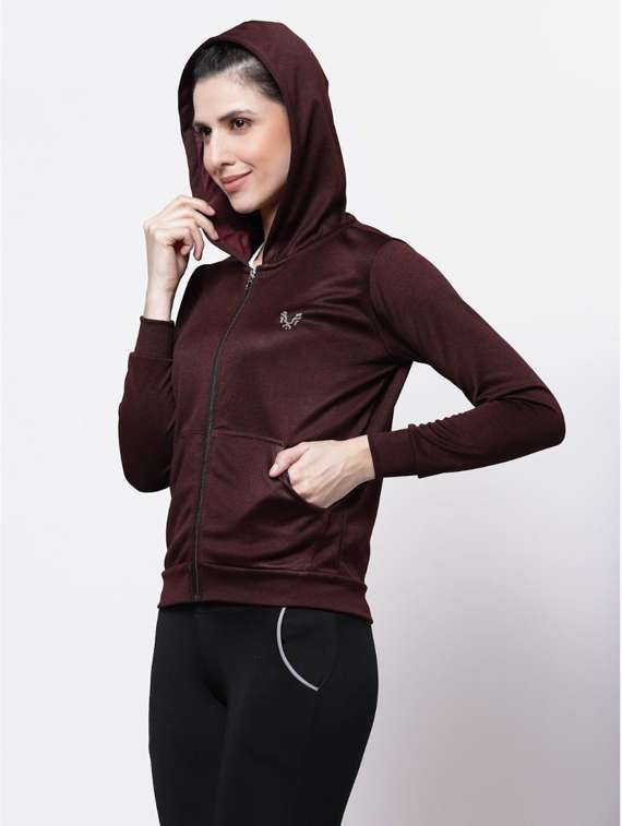 coffee brown solid hooded regular jacket - 20501503 -  Standard Image - 1