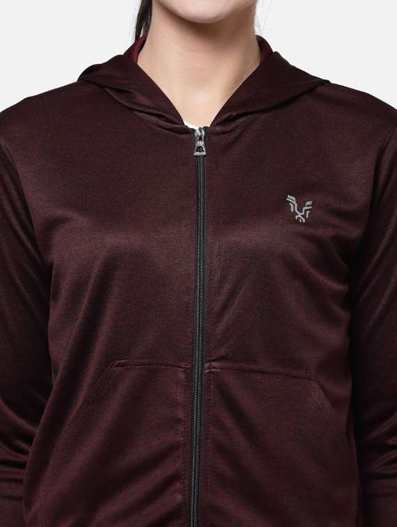 coffee brown solid hooded regular jacket - 20501503 -  Standard Image - 4