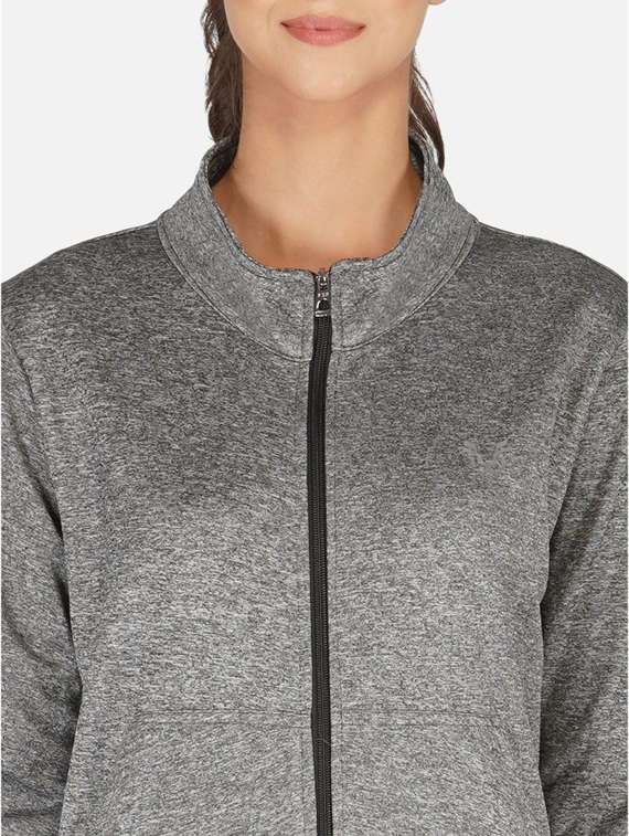grey stand collar regular jacket - 20501515 - Standard Image - 4