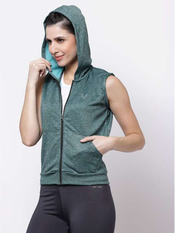 sea green hooded regular jacket - 20501521 -  Standard Image - 1