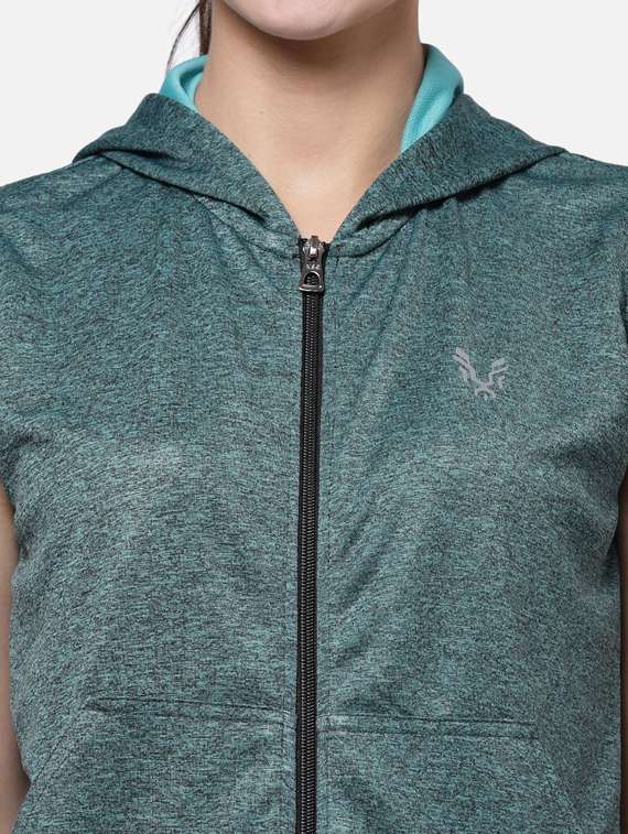 sea green hooded regular jacket - 20501521 -  Standard Image - 4