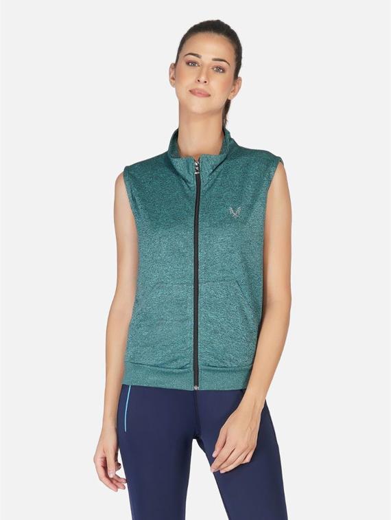 sea green stand collar regular jacket - 20501529 - Zoom Image - 0