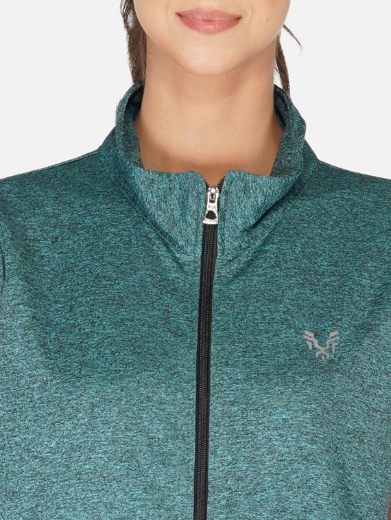 sea green stand collar regular jacket - 20501529 - Standard Image - 4