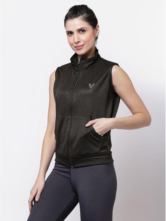 women charcoal sleeveless jacket - 20501531 - Standard Image - 1