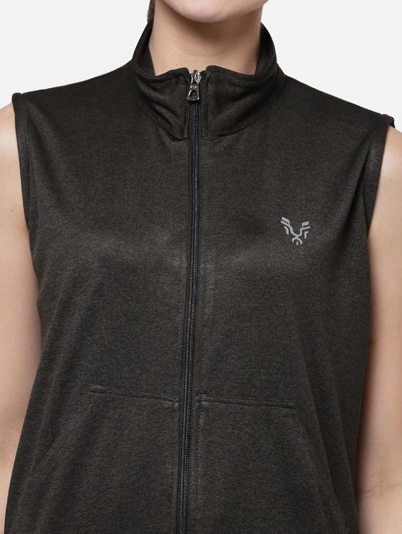 women charcoal sleeveless jacket - 20501531 - Standard Image - 4