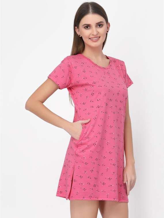 women pink printed sleepshirt - 20501543 - Standard Image - 1