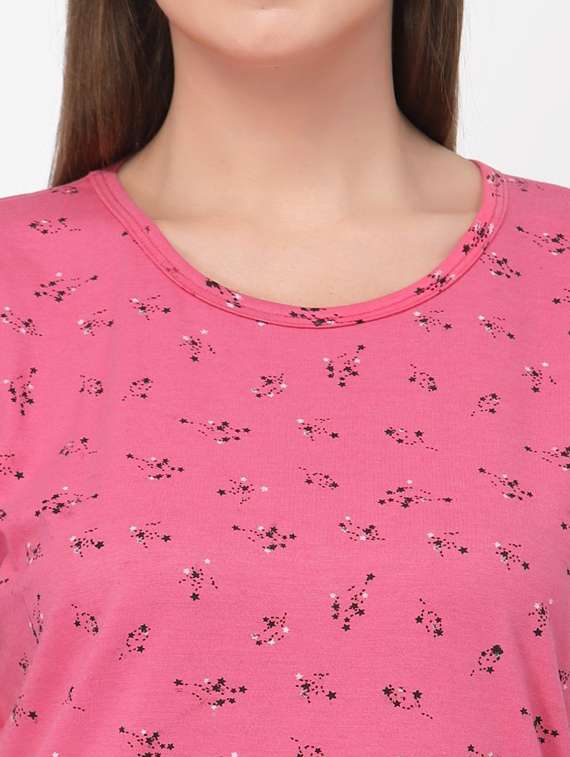 women pink printed sleepshirt - 20501543 - Standard Image - 4
