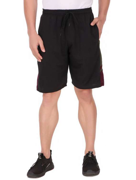 men color block cotton bermudas shorts