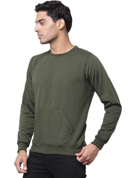 men solid cotton regular sweatshirt - 20501639 - Standard Image - 1