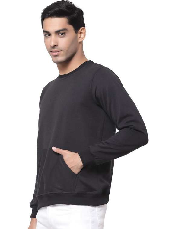men solid cotton regular sweatshirt - 20501640 -  Standard Image - 1