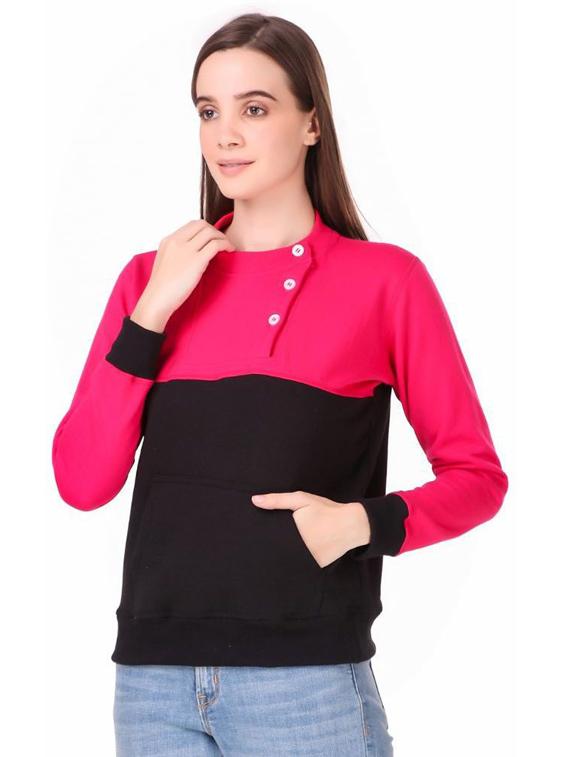 women color blocked button sweatshirt - 20501653 - Standard Image - 1