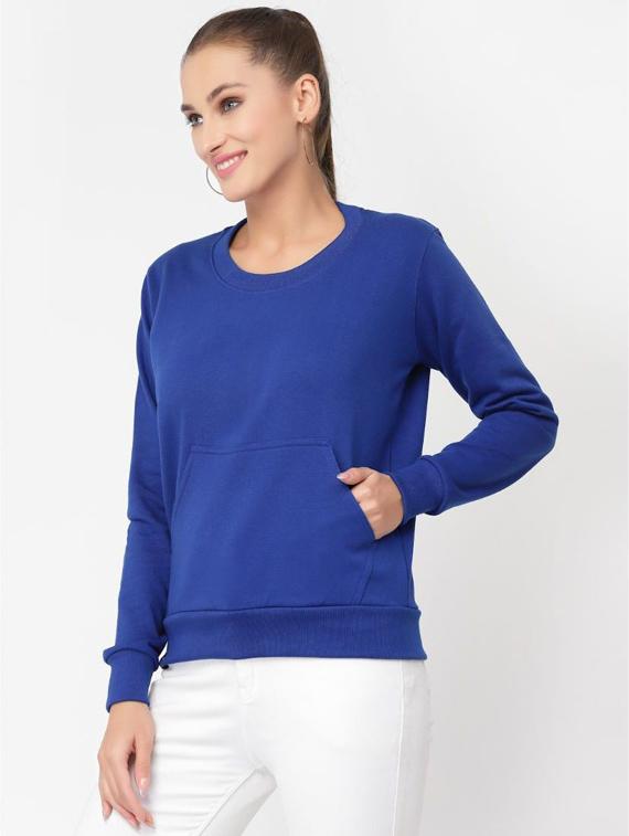 blue solid regular sweatshirt - 20501671 - Standard Image - 1