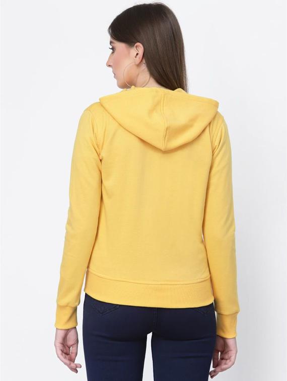 yellow solid hooded regular sweatshirt - 20501682 - Standard Image - 1