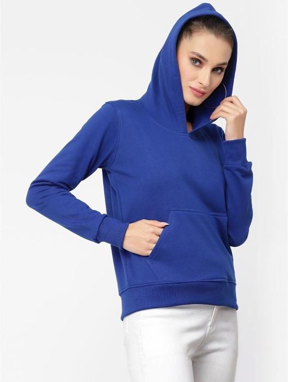 blue solid hooded sweatshirt - 20501699 - Standard Image - 1