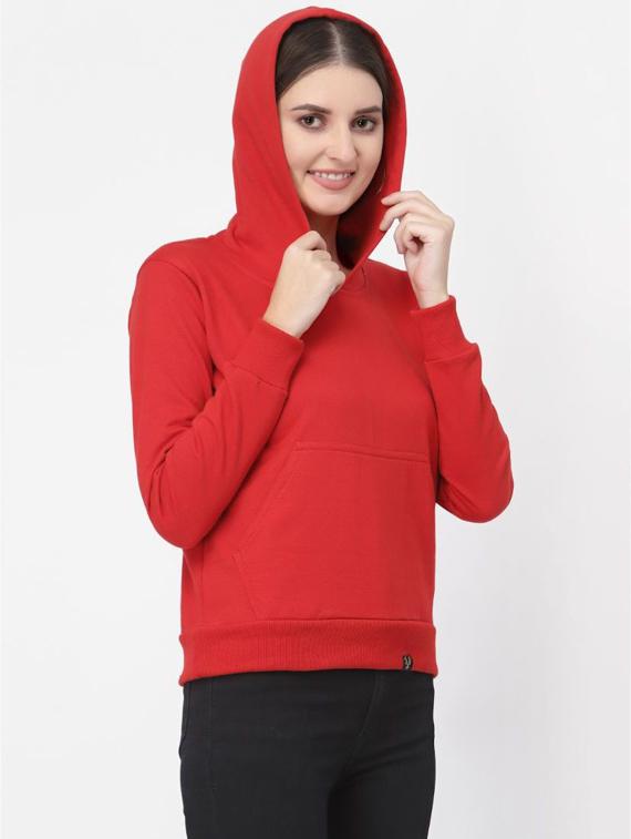 red solid hooded sweatshirt - 20501700 - Standard Image - 1