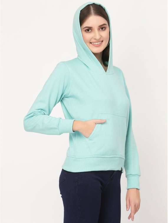 light blue solid hooded sweatshirt - 20501708 - Standard Image - 1