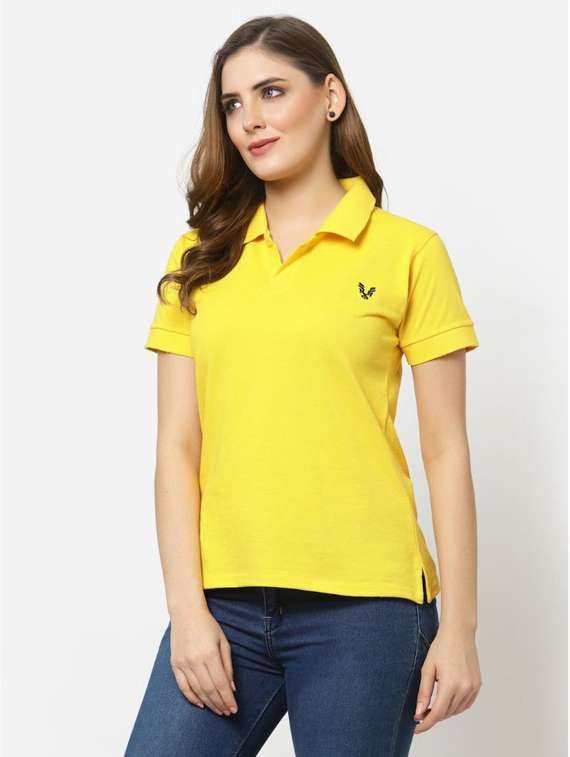 yellow solid polo tees - 20501798 -  Standard Image - 1